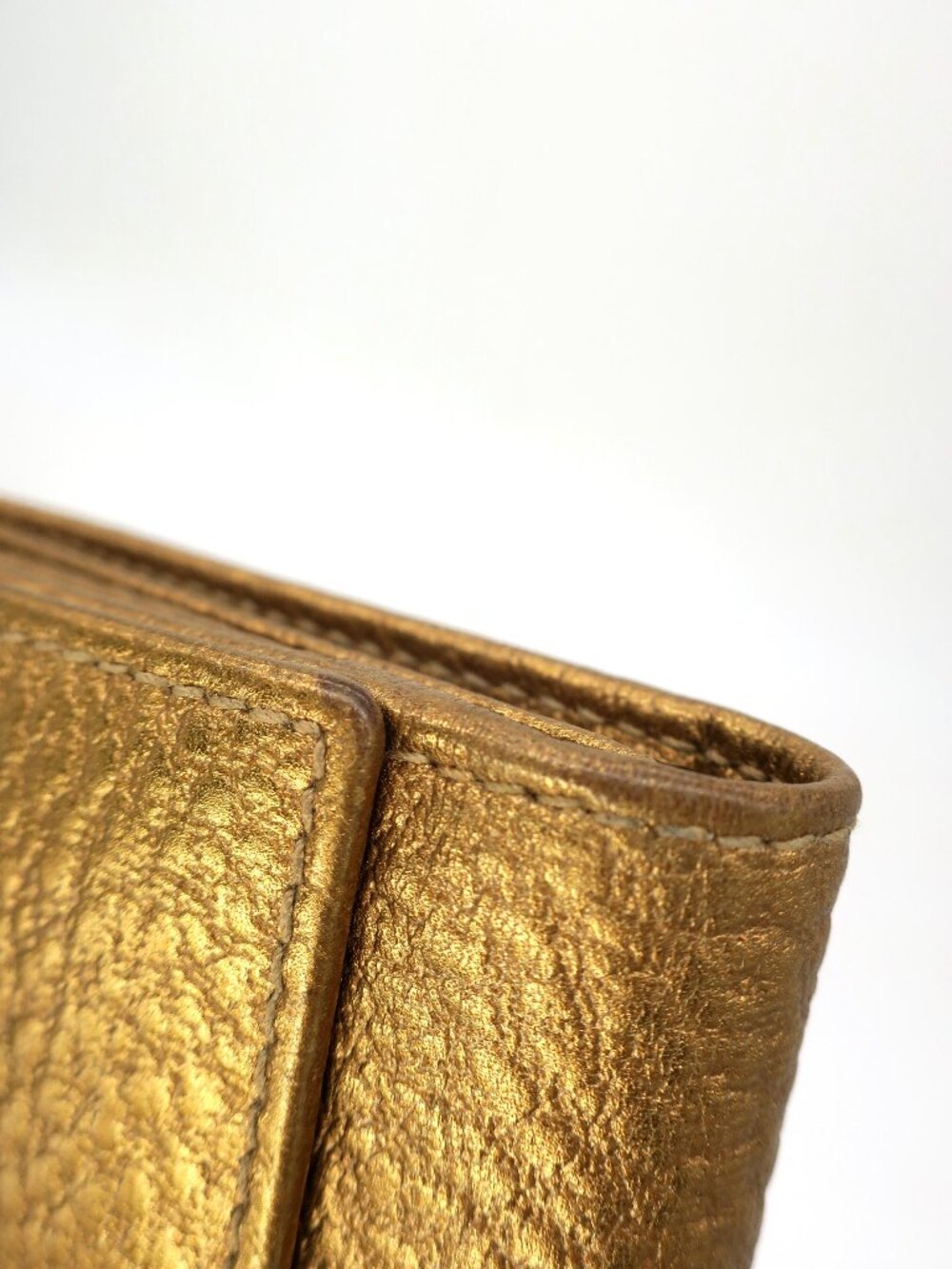 GUCCI Hasler Horsebit Metallic Leather Wallet Gold Bronze - Picture 6 of 8